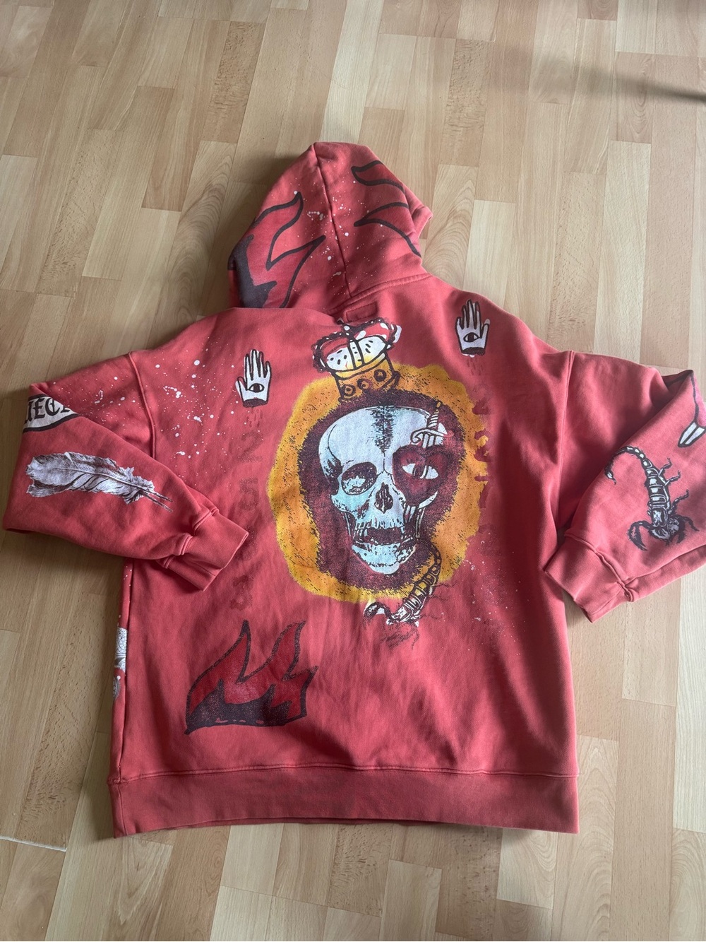 Red Graphic Skull Hoodie - Unbranded